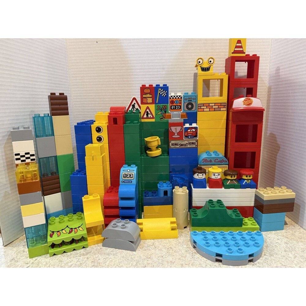 LEGO Duplo Huge Lot 300+ Pieces Disney Cars 3 Flo's Cafe Vintage Figures